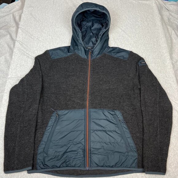 prAna Men's Wooly Bird Fleece Full Zip Size Large Color Gray - Picture 1 of 14